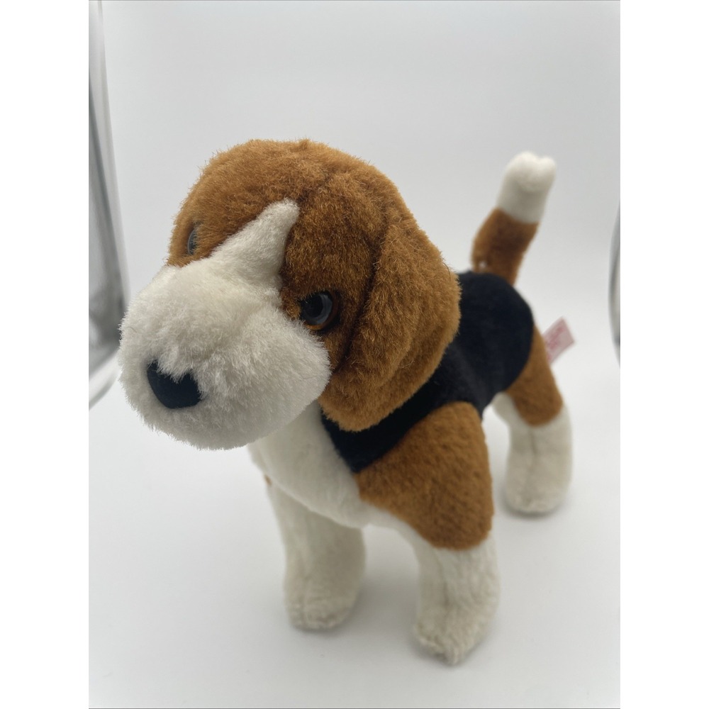 Vintage 80's Douglas Cuddle Toy Reeces The Beagle Standing Tri-color Rigid